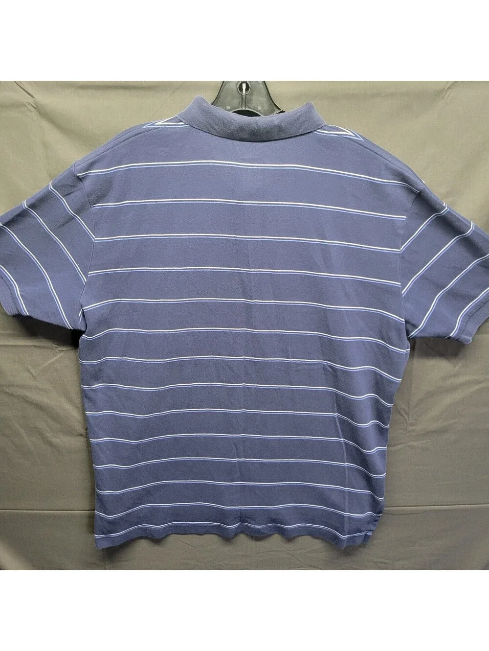 Men's Navy Blue White Striped Polo by Ralph Lauren Light Blue Pony Sz XL